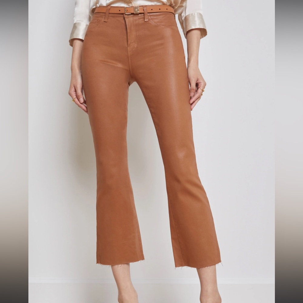 L’Agence Kendra Cropped Flare Jeans Java SZ 24